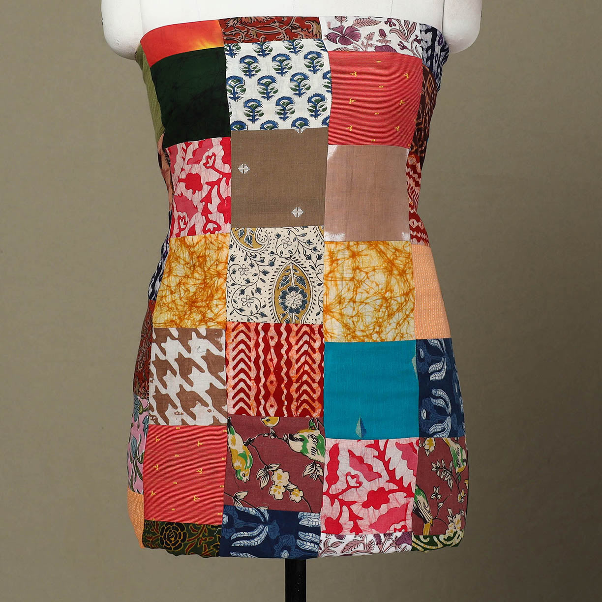 Multicolor Handcrafted Patchwork Cotton Kurta Material