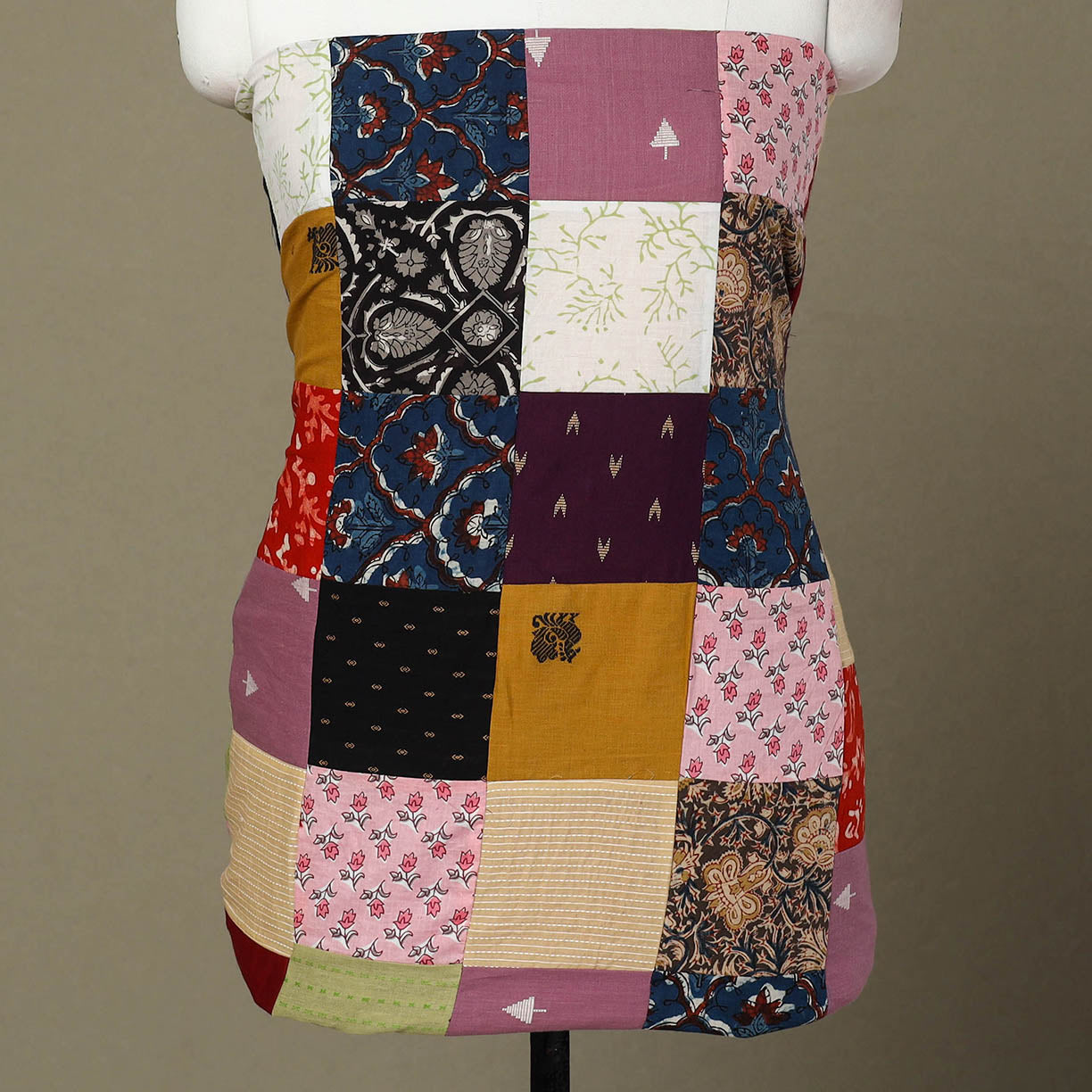 Multicolor Handcrafted Patchwork Cotton Kurta Material