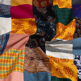 Multicolor Handcrafted Patchwork Cotton Kurta Material