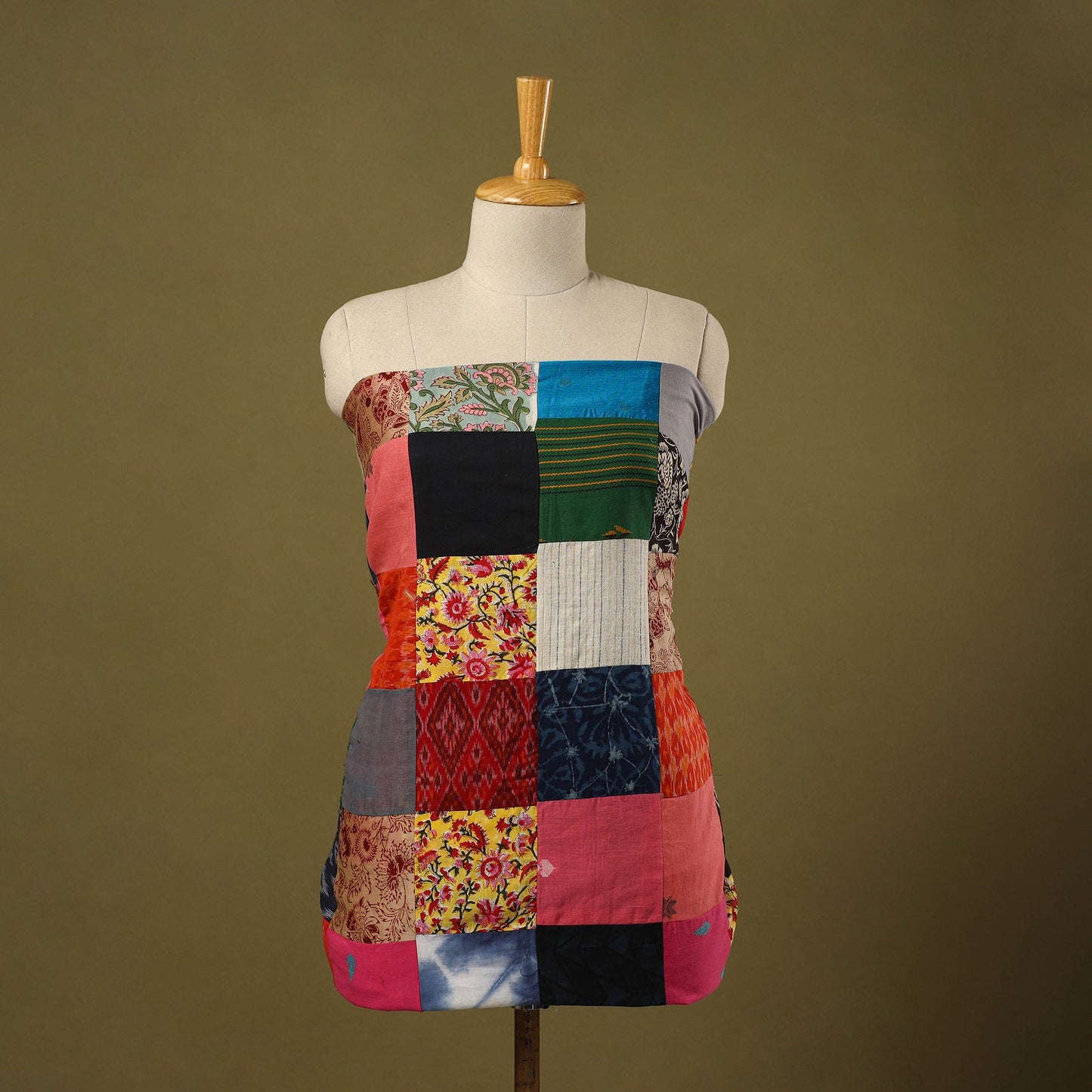 Buy Multicolor Handcrafted Patchwork Cotton Kurta Material