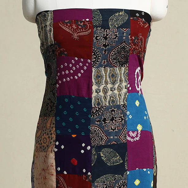 Buy Handcrafted Patchwork Cotton Kurta Material