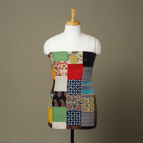 Multicolor - handcrafted patchwork cotton unstitched kurta