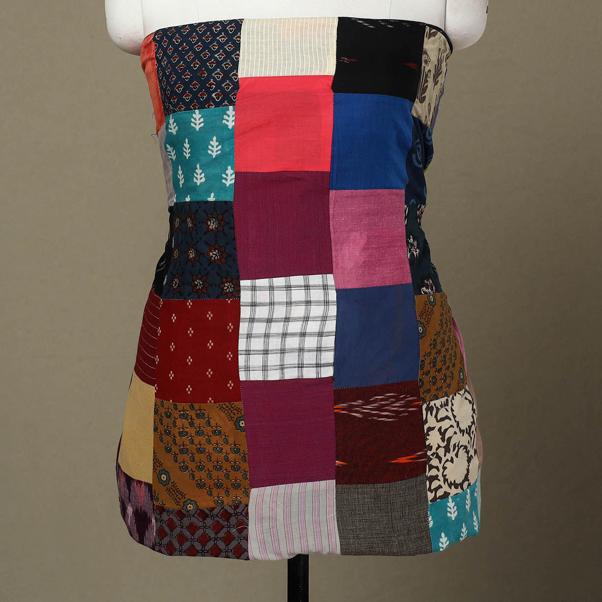 Multicolor Handcrafted Patchwork Cotton Kurta Material