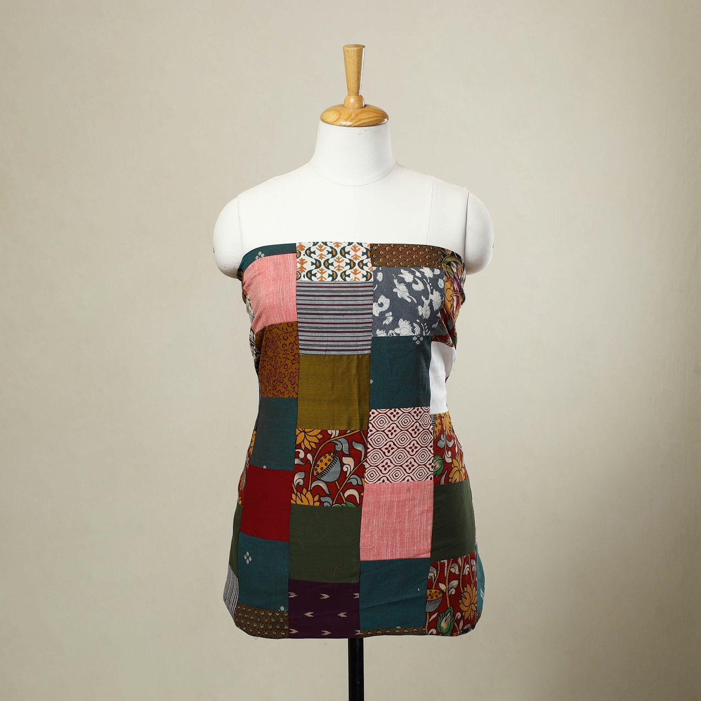 Buy Multicolor Handcrafted Patchwork Cotton Kurta Material