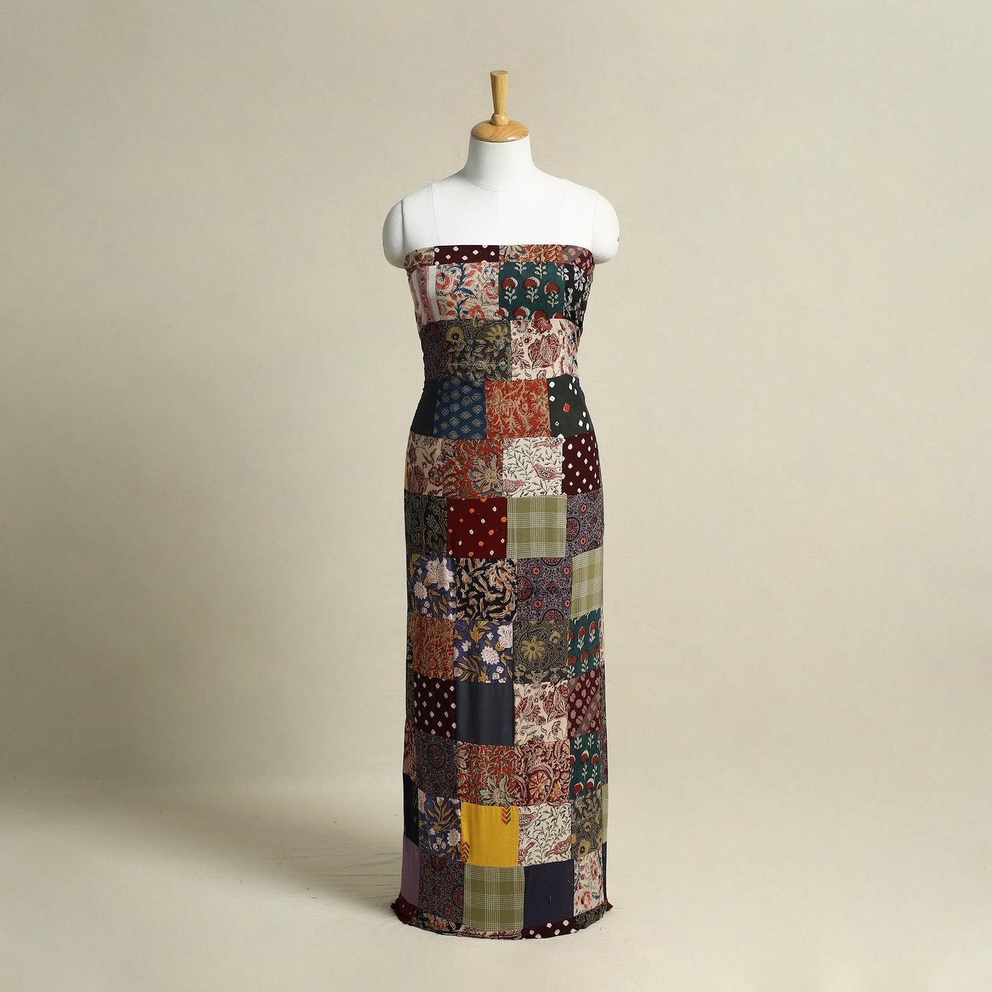 Multicolor - handcrafted patchwork cotton unstitched kurta