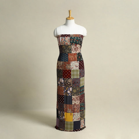 Multicolor - handcrafted patchwork cotton unstitched kurta