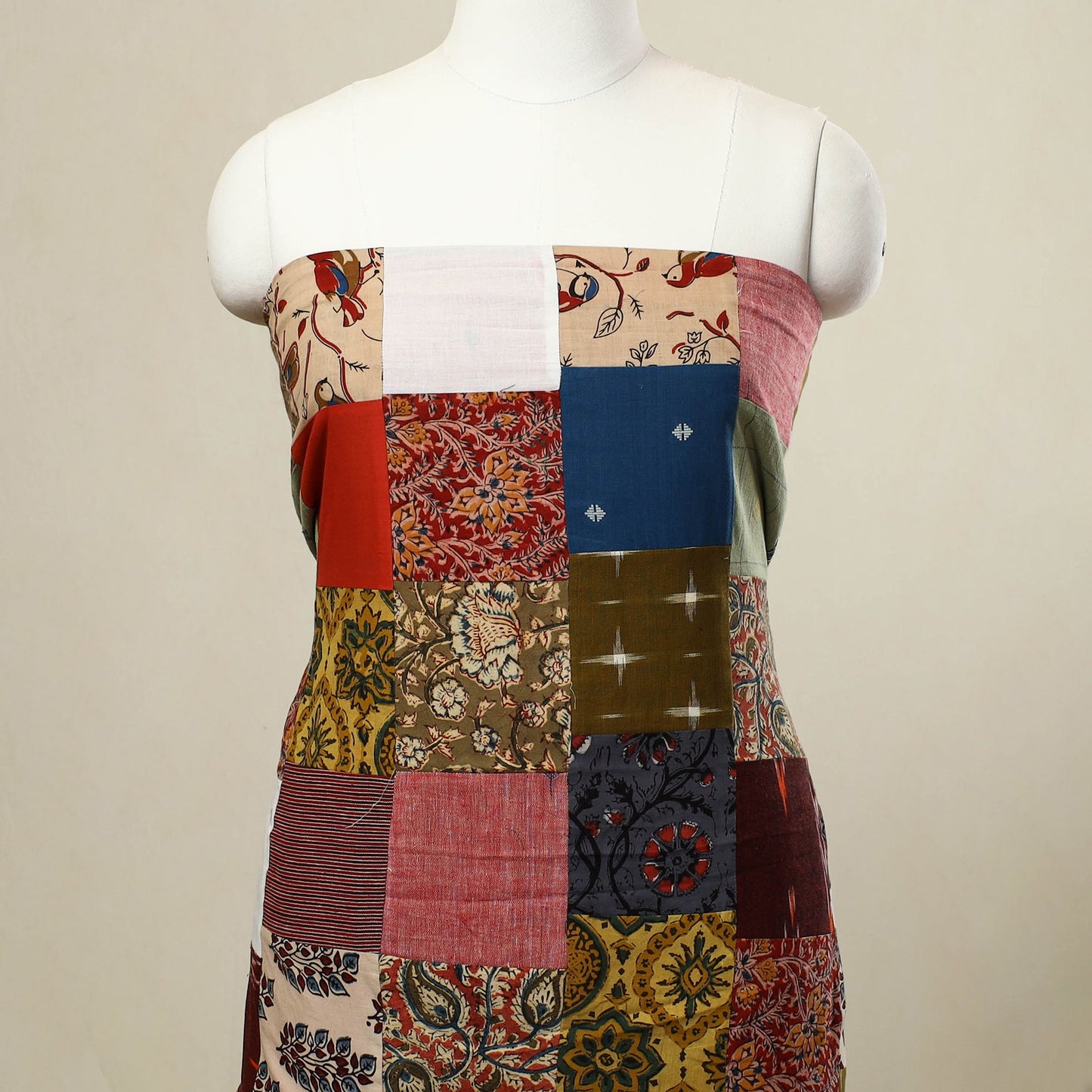 Buy Multicolor Handcrafted Patchwork Cotton Kurta Material