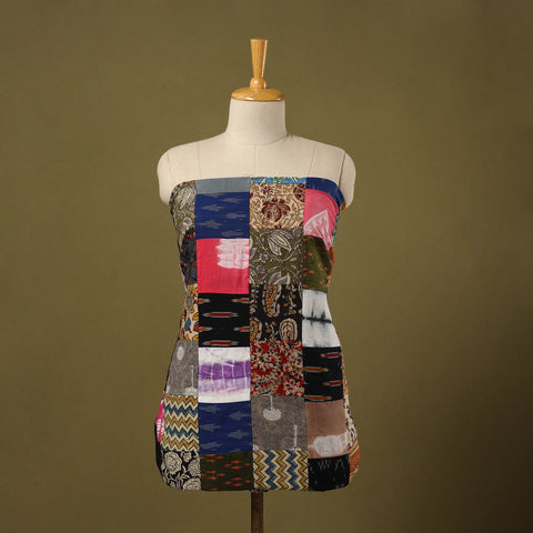 Buy Multicolor Handcrafted Patchwork Cotton Kurta Material