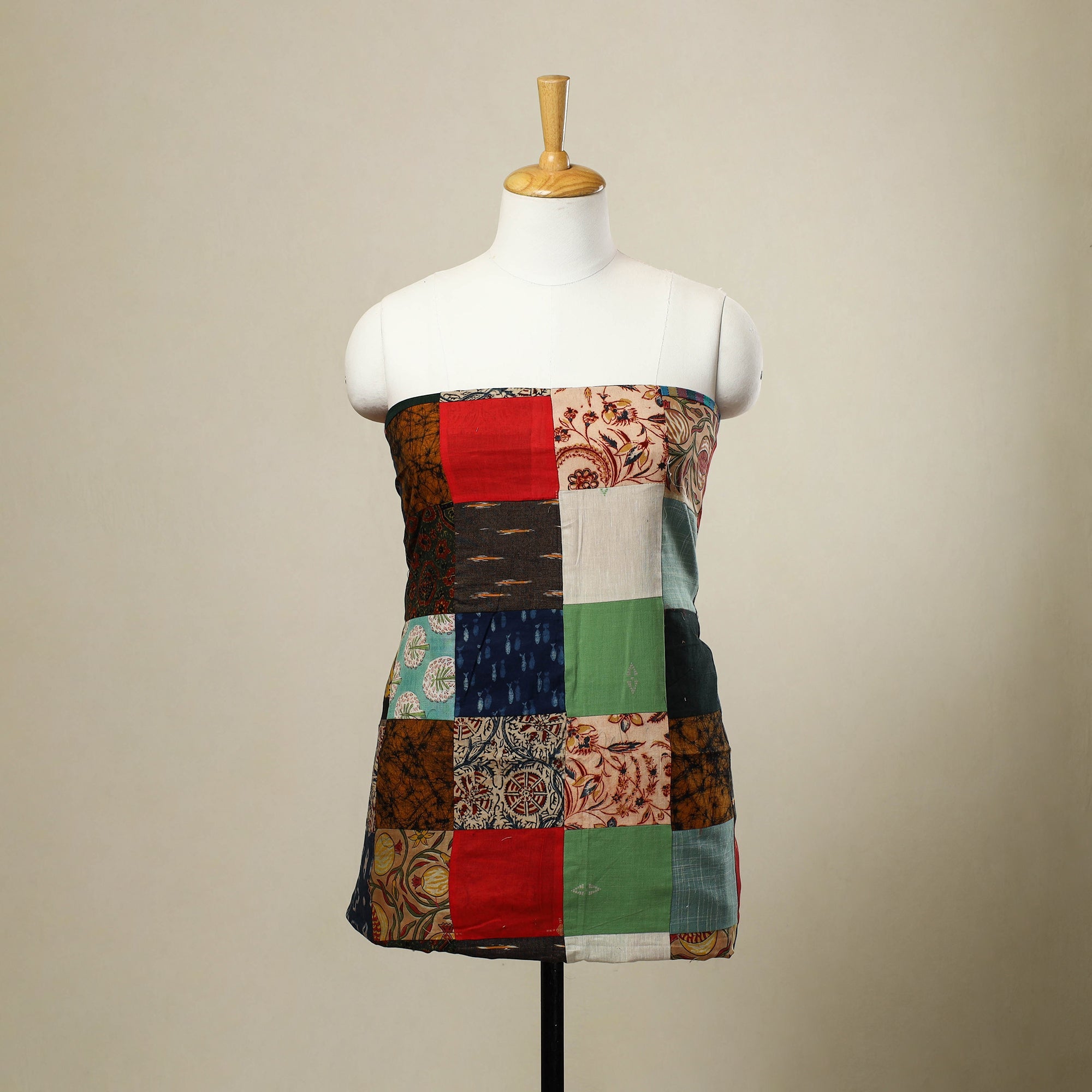 Buy Multicolor Handcrafted Patchwork Cotton Kurta Material