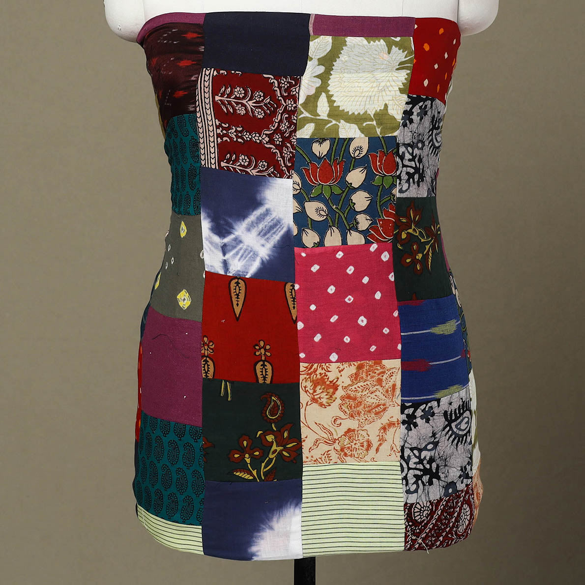 Multicolor Handcrafted Patchwork Cotton Kurta Material