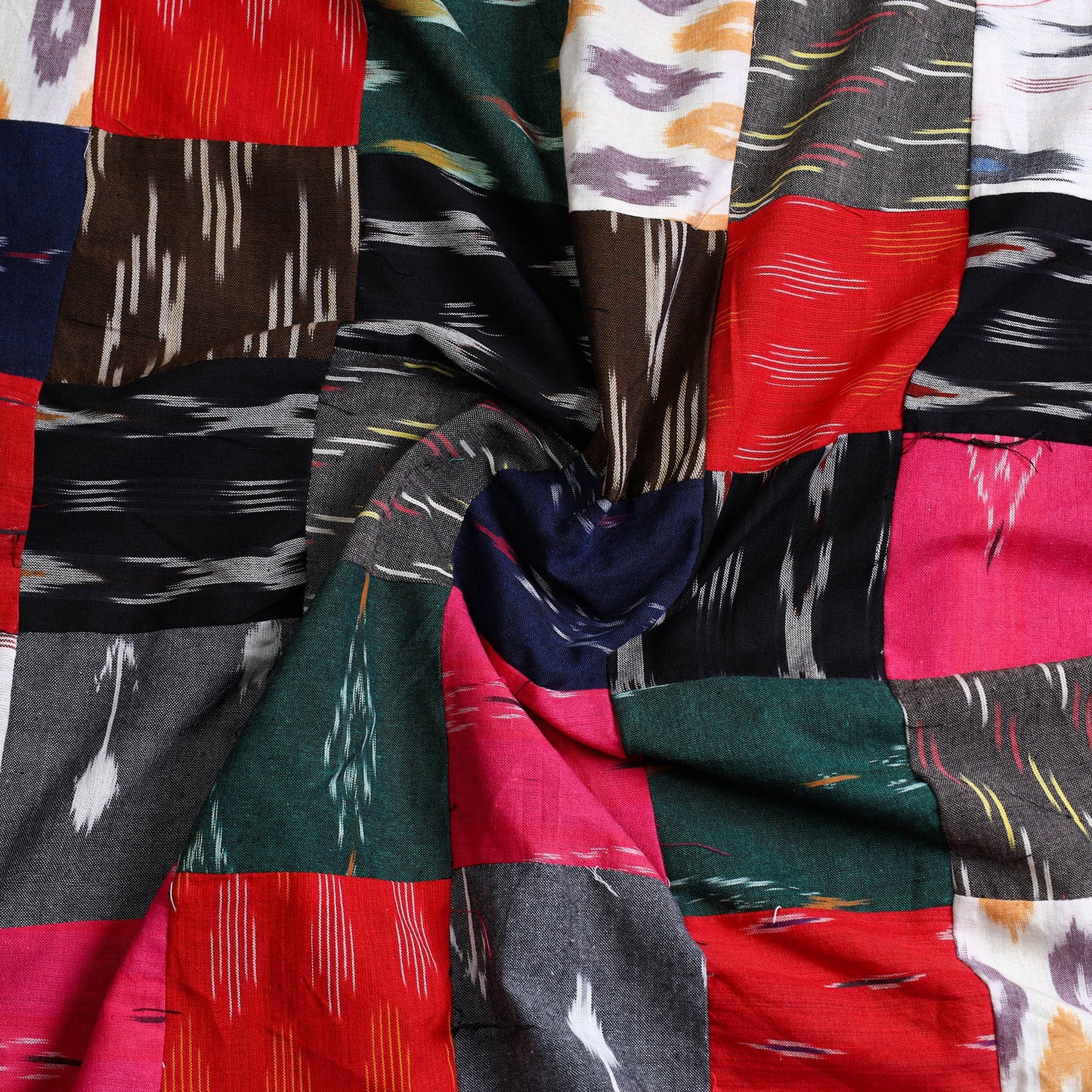 Multicolor - handcrafted patchwork cotton unstitched kurta