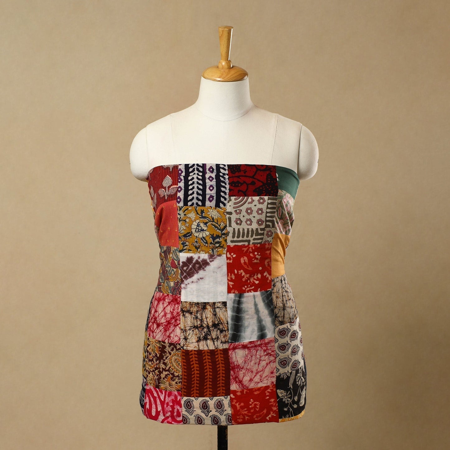 Multicolor - Handcrafted Patchwork Cotton Kurta Material (2.7m) 29