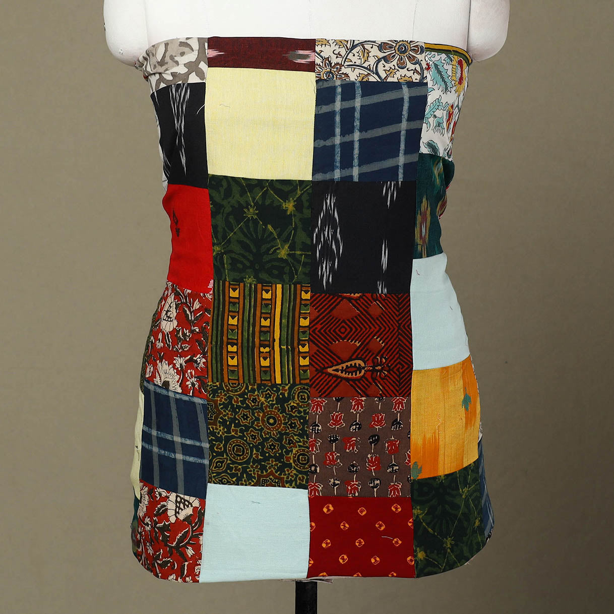 Multicolor Handcrafted Patchwork Cotton Kurta Material