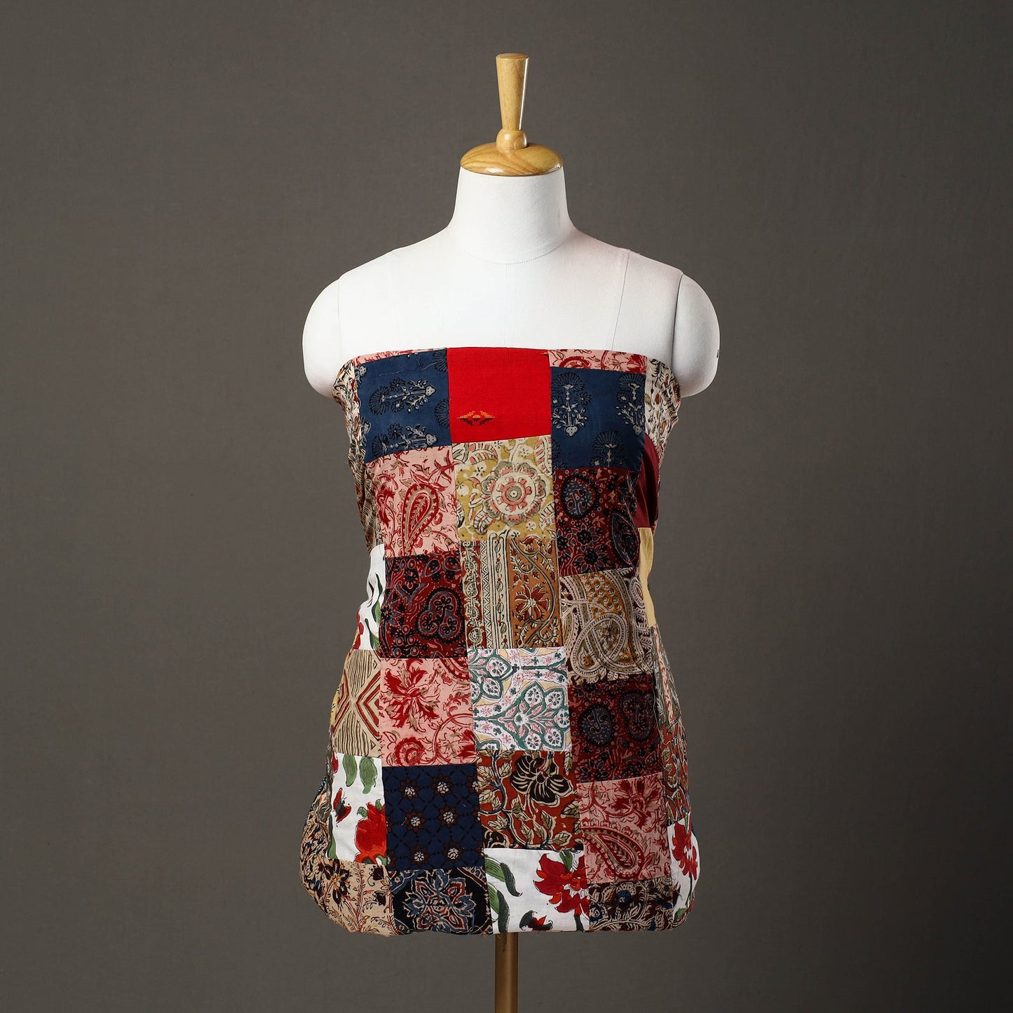 Multicolor - handcrafted patchwork cotton unstitched kurta