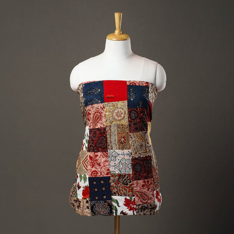 Multicolor - handcrafted patchwork cotton unstitched kurta