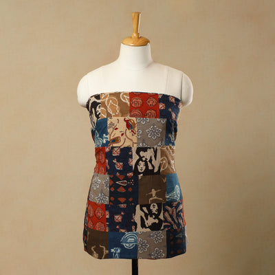 Multicolor - Handcrafted Patchwork Cotton Kurta Material (2.8m) 56