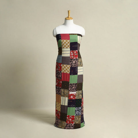Multicolor - handcrafted patchwork cotton unstitched kurta