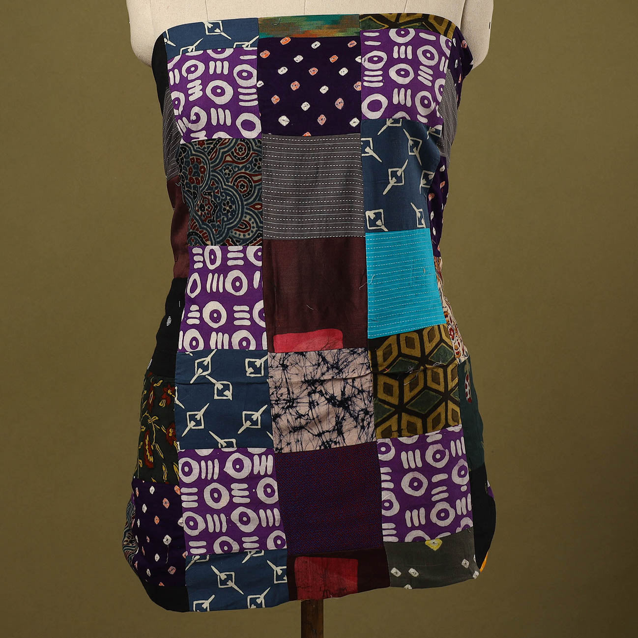 Buy Multicolor Handcrafted Patchwork Cotton Kurta Material