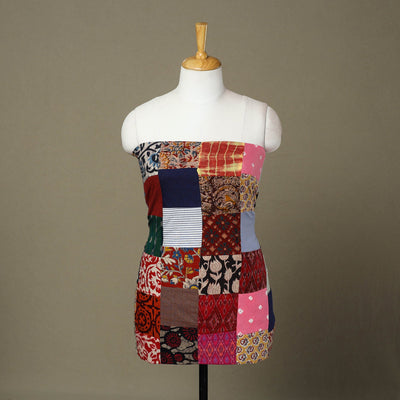 Multicolor - handcrafted patchwork cotton unstitched kurta