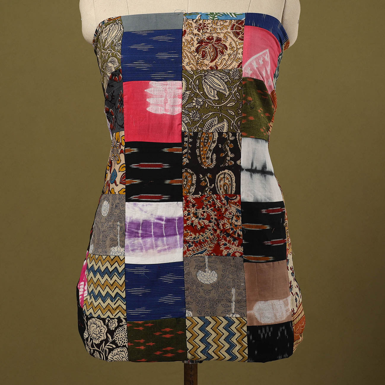 Buy Multicolor Handcrafted Patchwork Cotton Kurta Material