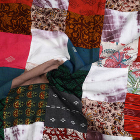 Multicolor - handcrafted patchwork cotton unstitched kurta