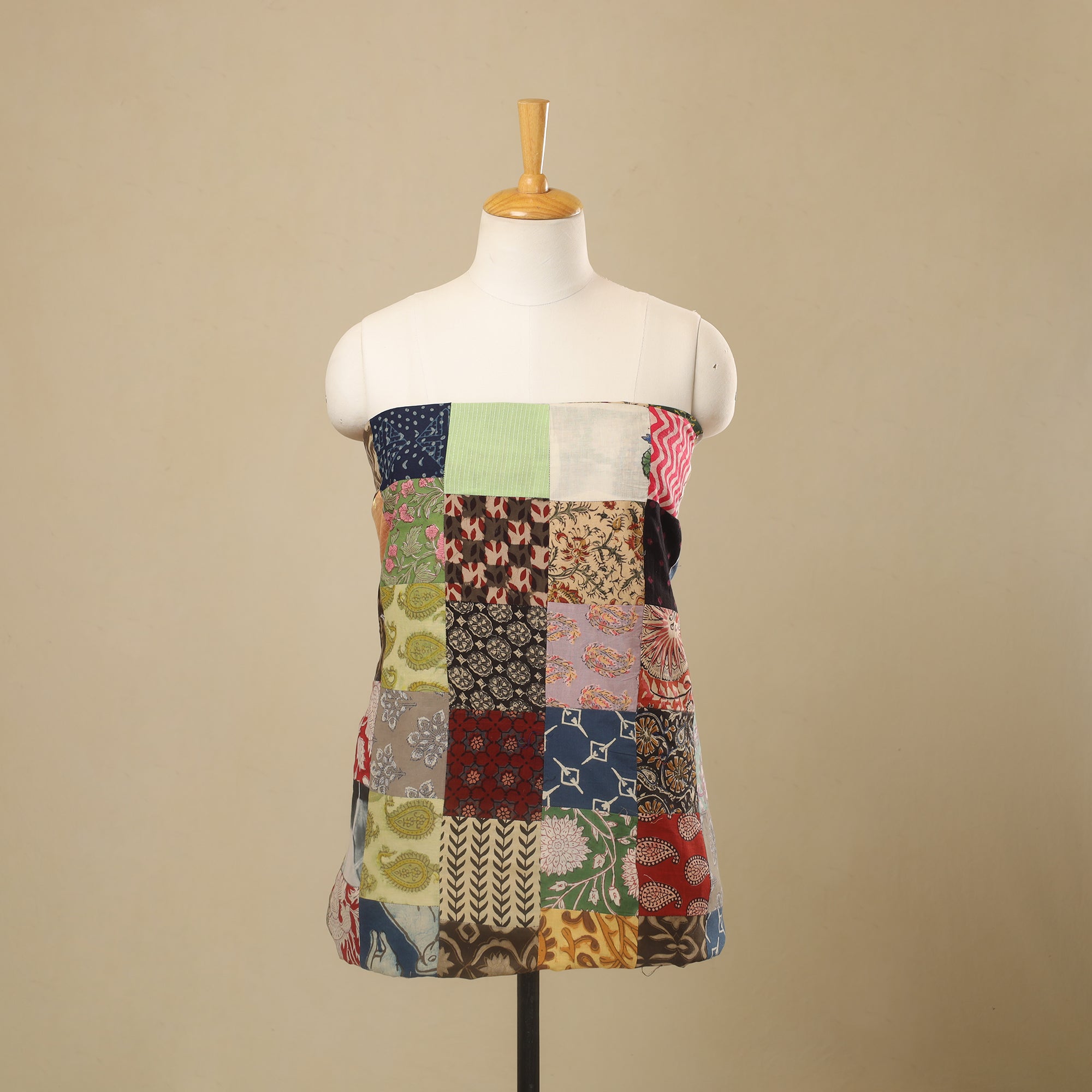 Buy Multicolor Handcrafted Patchwork Cotton Kurta Material