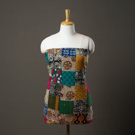 Multicolor - handcrafted patchwork cotton unstitched kurta
