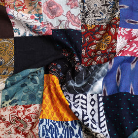 Multicolor - handcrafted patchwork cotton unstitched kurta