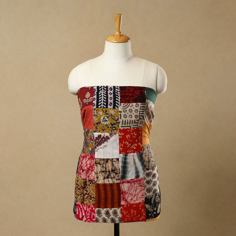 Multicolor - Handcrafted Patchwork Cotton Kurta Material (2.7m) 29