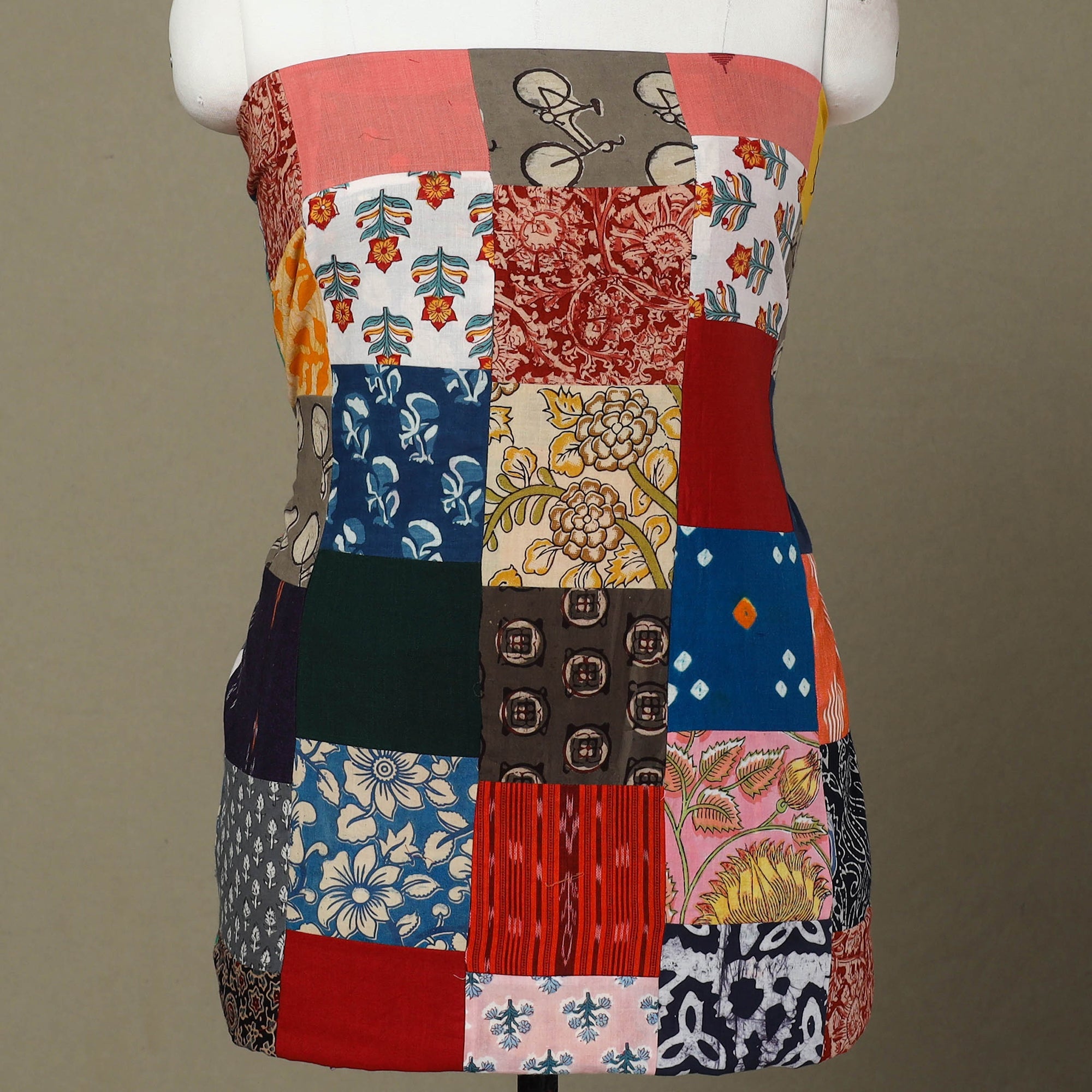 Multicolor Handcrafted Patchwork Cotton Kurta Material