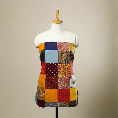 Buy Multicolor Handcrafted Patchwork Cotton Kurta Material