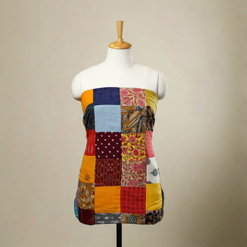 Buy Multicolor Handcrafted Patchwork Cotton Kurta Material