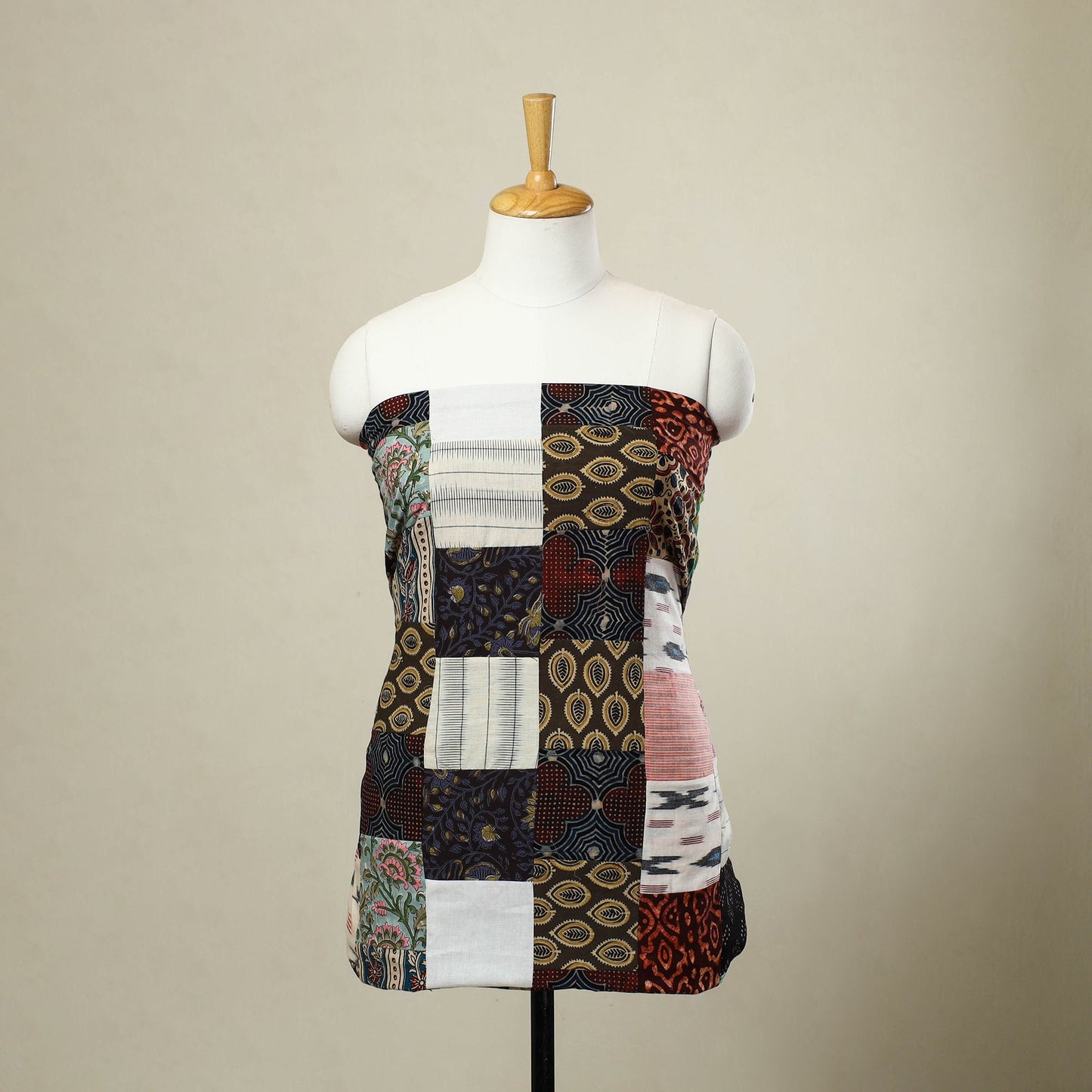 Buy Multicolor Handcrafted Patchwork Cotton Kurta Material