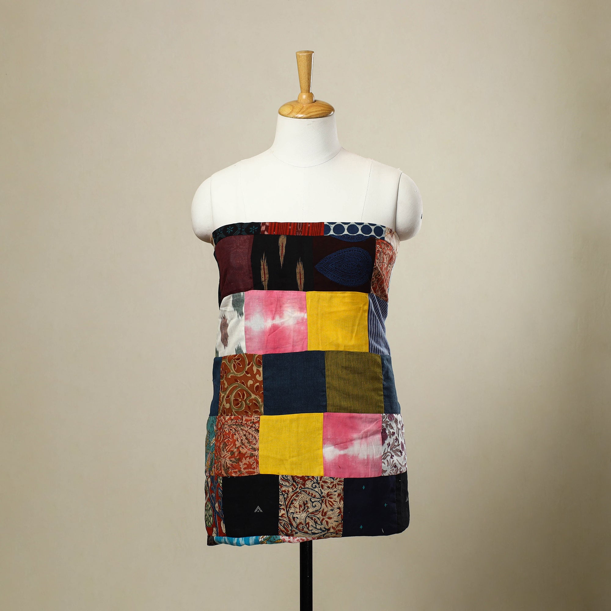 Buy Multicolor Handcrafted Patchwork Cotton Kurta Material