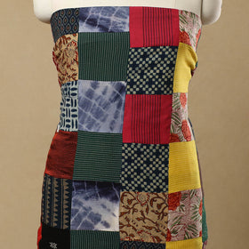 Multicolor - Handcrafted Patchwork Cotton Kurta Material (2.65m) 39