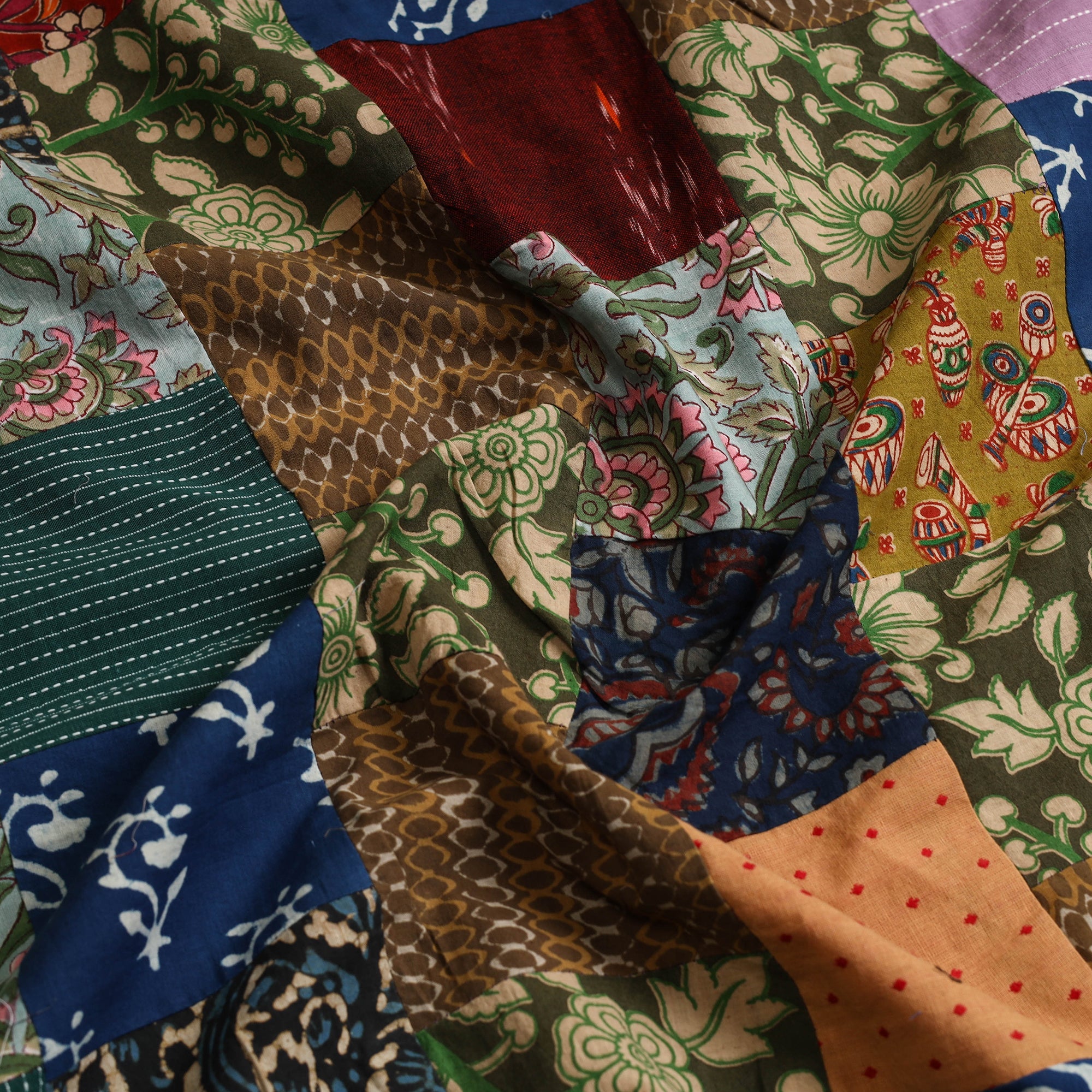 Buy Handcrafted Patchwork Cotton Kurta Material