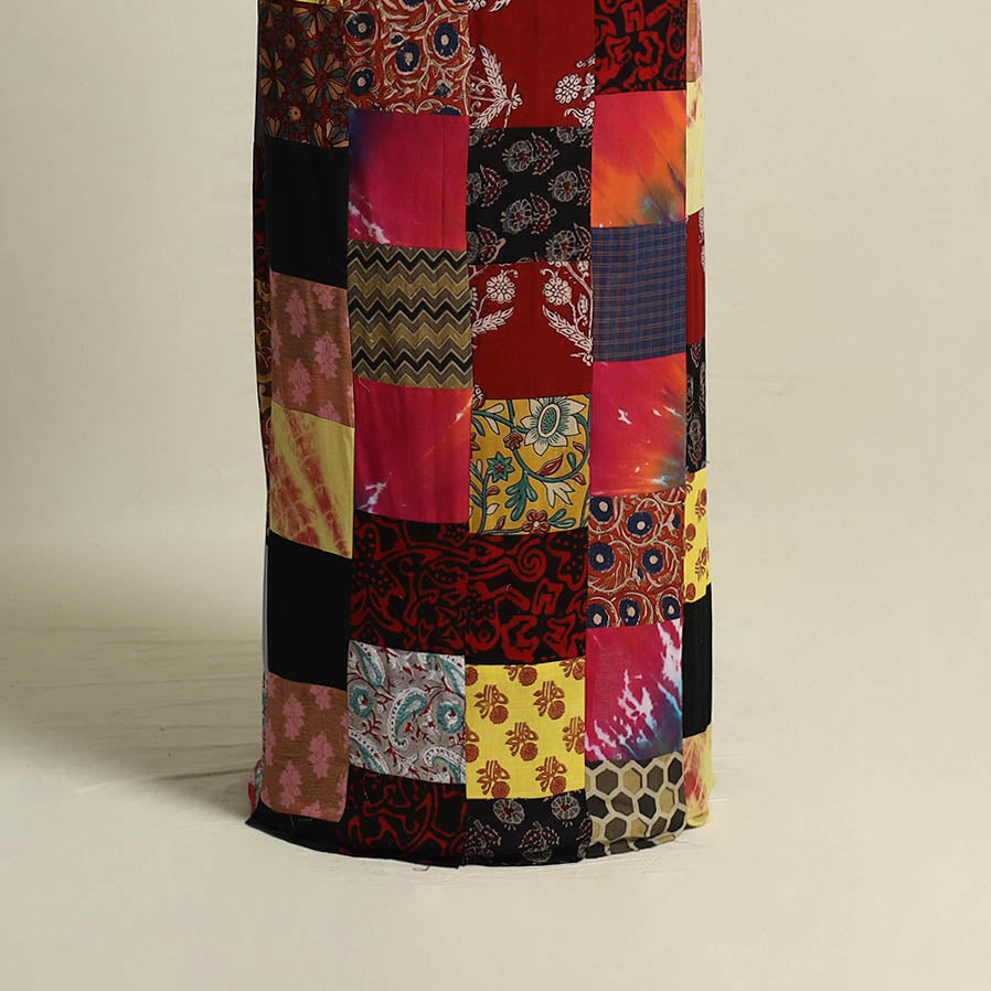 Multicolor - handcrafted patchwork cotton unstitched kurta
