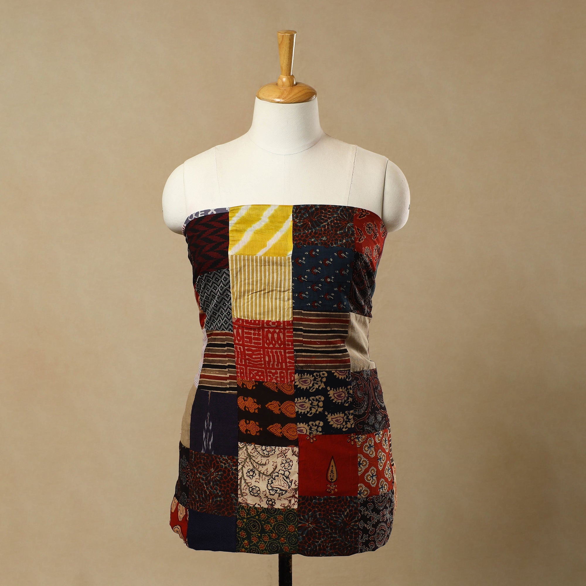  Multicolor Handcrafted Patchwork Cotton Kurta Material