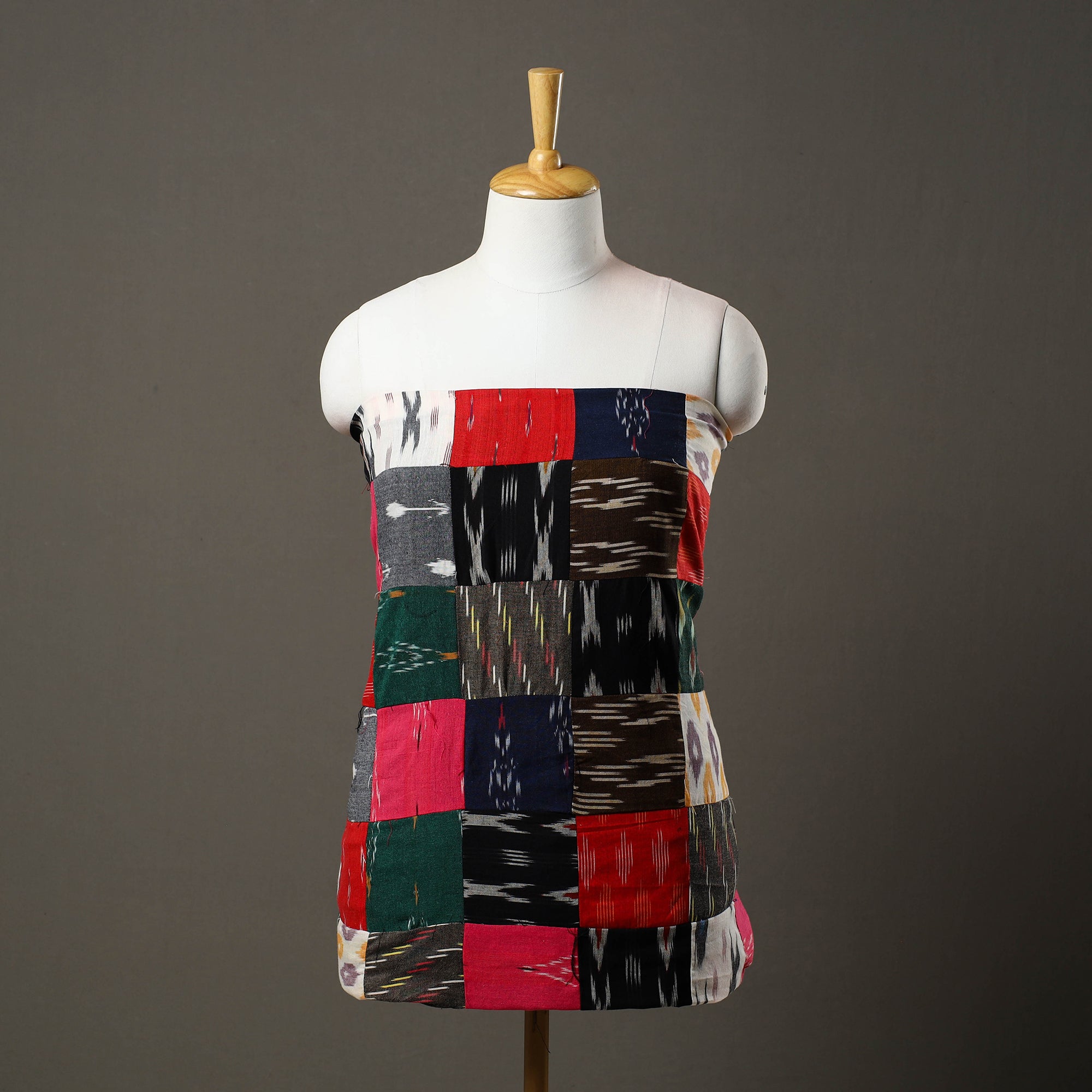 Multicolor - handcrafted patchwork cotton unstitched kurta