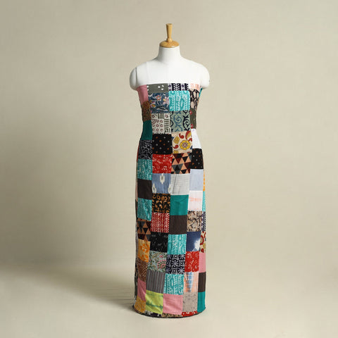 Multicolor - handcrafted patchwork cotton unstitched kurta