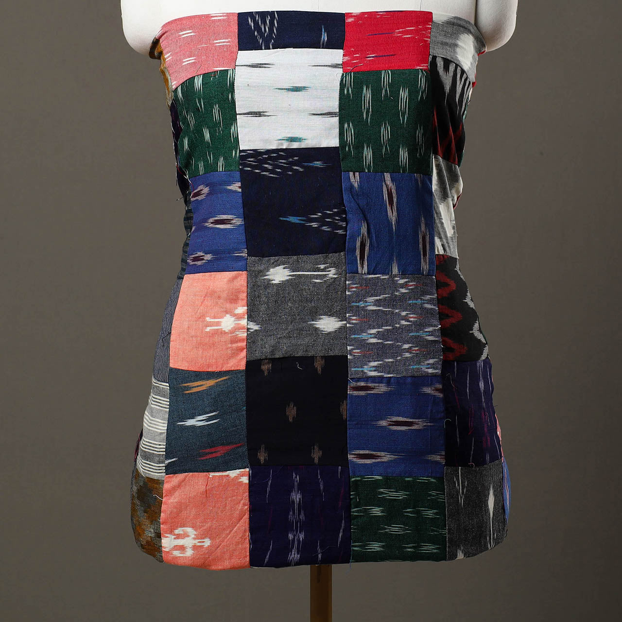 Multicolor - handcrafted patchwork cotton unstitched kurta