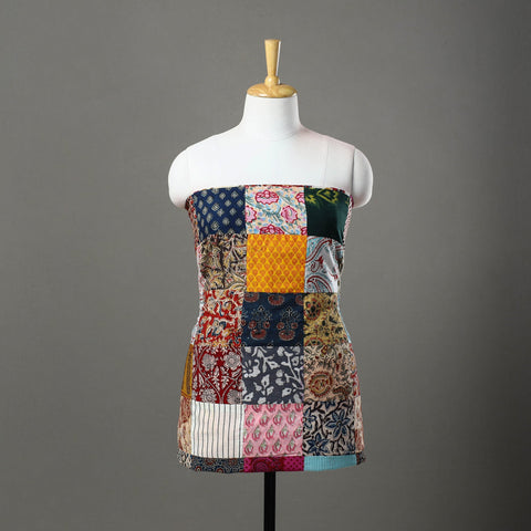 Multicolor - handcrafted patchwork cotton unstitched kurta