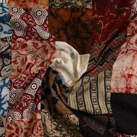 Multicolor - Handcrafted Patchwork Cotton Kurta Material (2.7m) 17