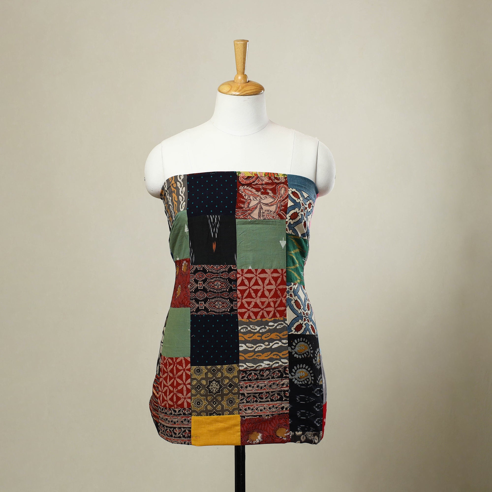 Buy Multicolor Handcrafted Patchwork Cotton Kurta Material