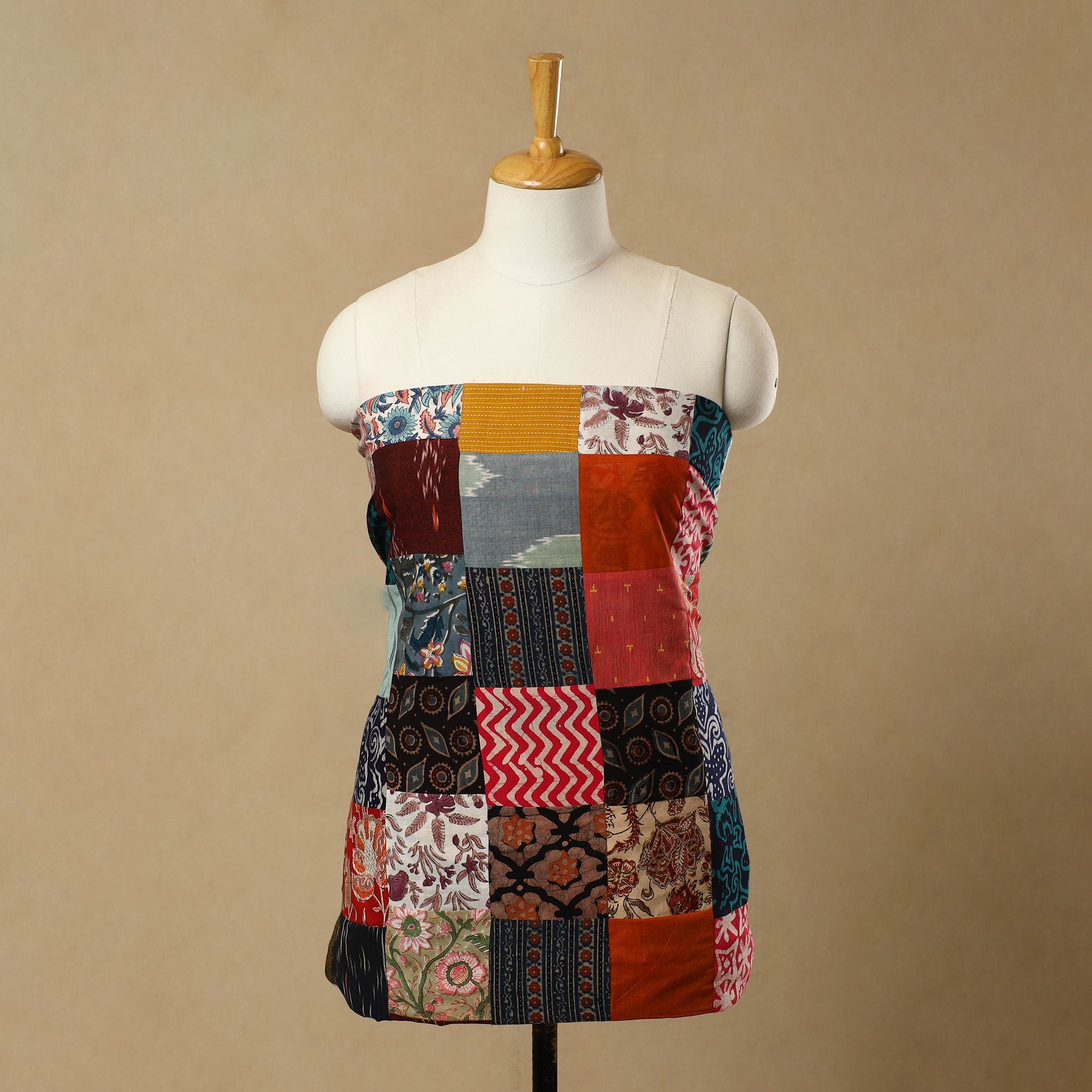 Buy Multicolor Handcrafted Patchwork Cotton Kurta Material