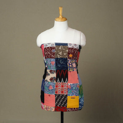 Multicolor - handcrafted patchwork cotton unstitched kurta