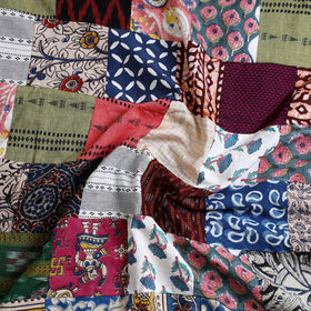 Multicolor - handcrafted patchwork cotton unstitched kurta