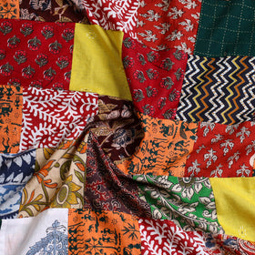 Multicolor - handcrafted patchwork cotton unstitched kurta