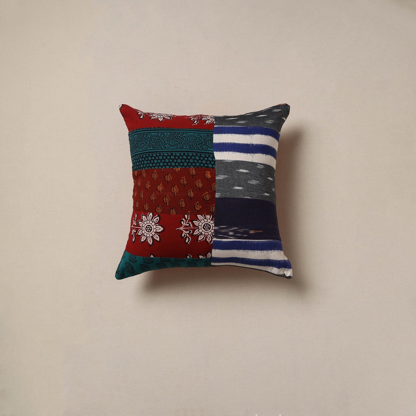 Handcrafted patchwork cushion cover 03