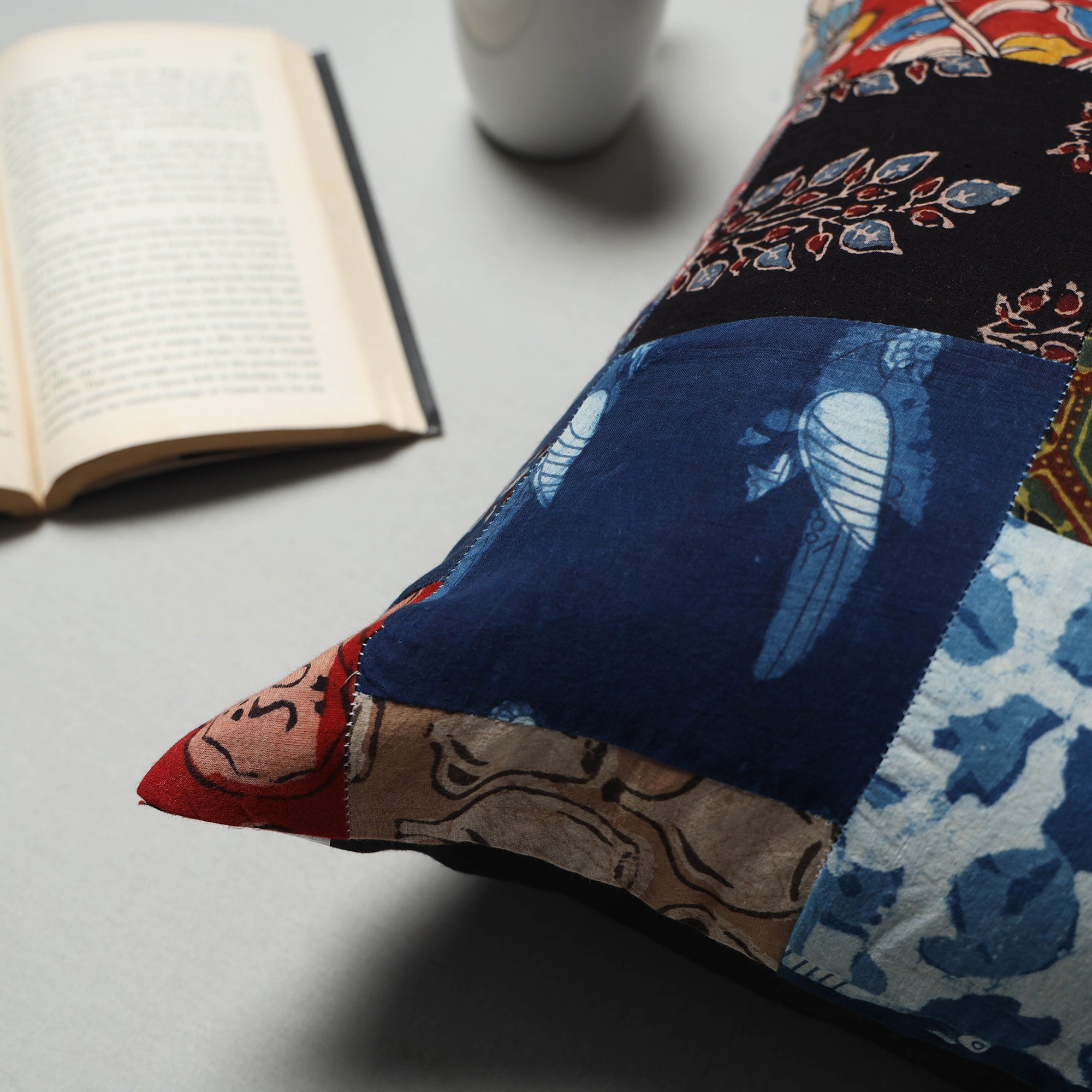 Multicolor - handcrafted patchwork cushion cover 05